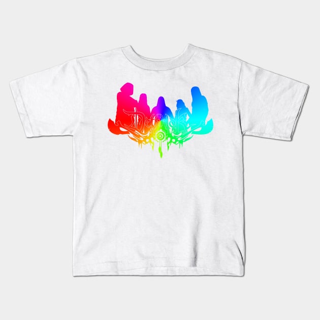 Rainbow Dethklok Logo Kids T-Shirt by gkillerb